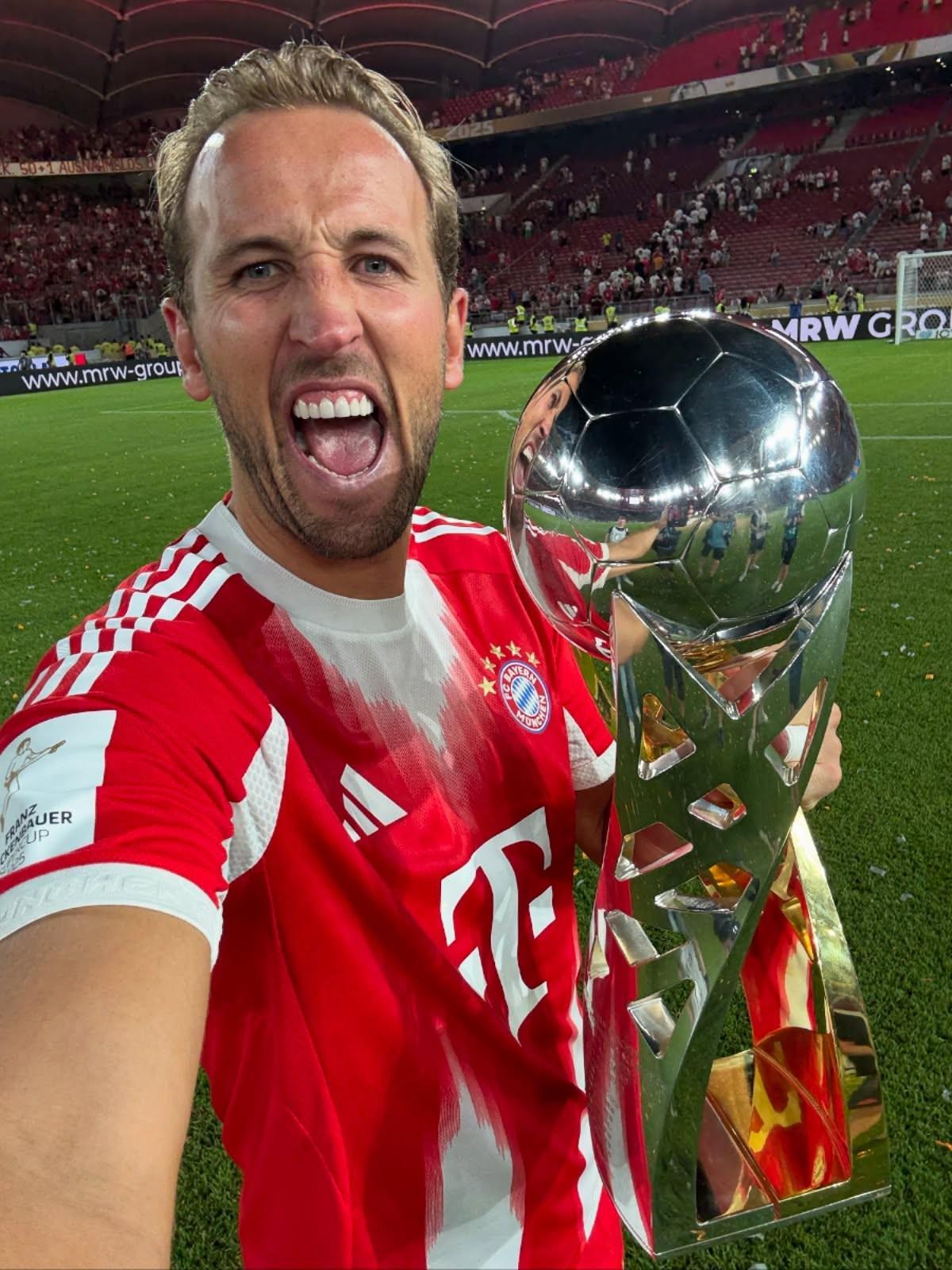 NBA直播-首次获得德超杯，凯恩社媒晒捧杯照庆祝